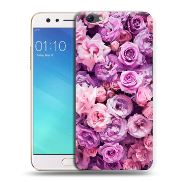 Силиконовый чехол на OPPO F3 с принтом лавандовые розы Силиконовый чехол на OPPO F3 с принтом лавандовые розы