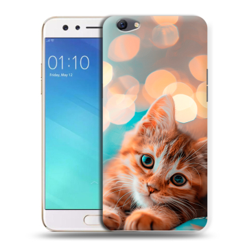 Силиконовый чехол на OPPO F3 с принтом котик
