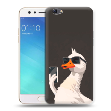 Силиконовый чехол на OPPO F3 с принтом утка в очках