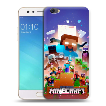 Силиконовый чехол на OPPO F3 с принтом Майнкрафт Minecraft