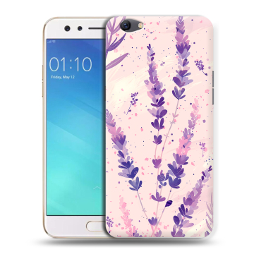 Силиконовый чехол на OPPO F3 с принтом цветы лаванда Силиконовый чехол на OPPO F3 с принтом цветы лаванда