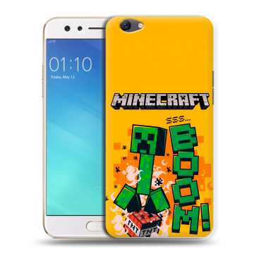 Силиконовый чехол на OPPO F3 с принтом Майнкрафт Minecraft
