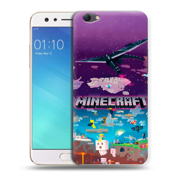 Силиконовый чехол на OPPO F3 с принтом Майнкрафт Minecraft