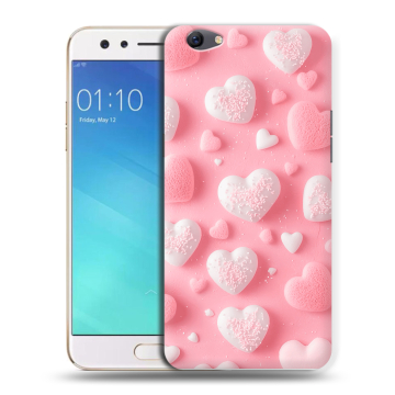 Силиконовый чехол на OPPO F3 с принтом Сердечки Силиконовый чехол на OPPO F3 с принтом Сердечки