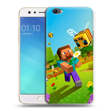 Силиконовый чехол на OPPO F3 с принтом Майнкрафт Minecraft Силиконовый чехол на OPPO F3 с принтом Майнкрафт Minecraft