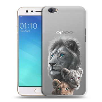 Силиконовый чехол на OPPO F3 с принтом Львы Силиконовый чехол на OPPO F3 с принтом Львы