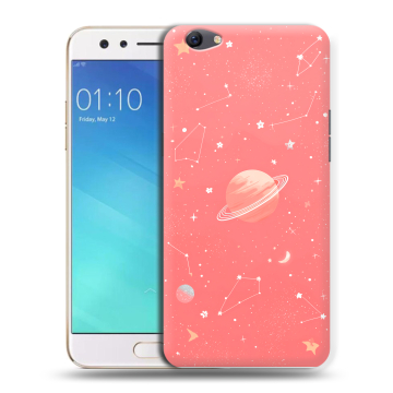 Силиконовый чехол на OPPO F3 с принтом Розовый космос Силиконовый чехол на OPPO F3 с принтом Розовый космос
