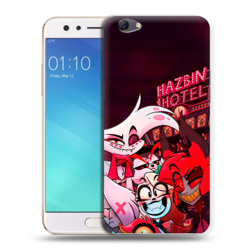Силиконовый чехол на OPPO F3 с принтом Hazbin Hotel Отель Хазбин