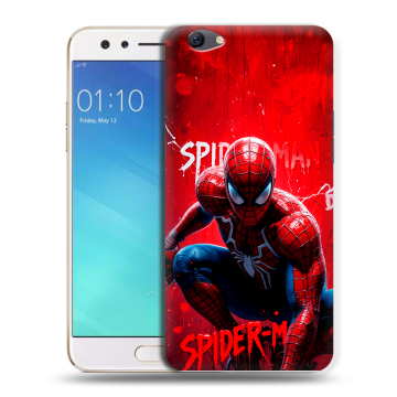 Силиконовый чехол на OPPO F3 с принтом Spiderman Человек паук