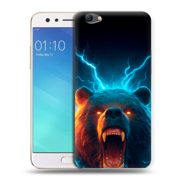 Силиконовый чехол на OPPO F3 с принтом Медведь