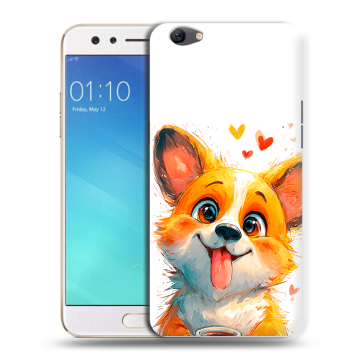 Силиконовый чехол на OPPO F3 с принтом корги