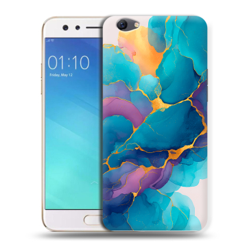 Силиконовый чехол на OPPO F3 с принтом Мрамор блестки