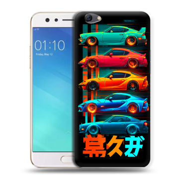 Силиконовый чехол на OPPO F3 с принтом машины тачки