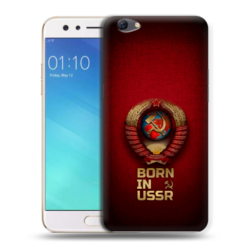 Силиконовый чехол на OPPO F3 с принтом Флаг Герб СССР