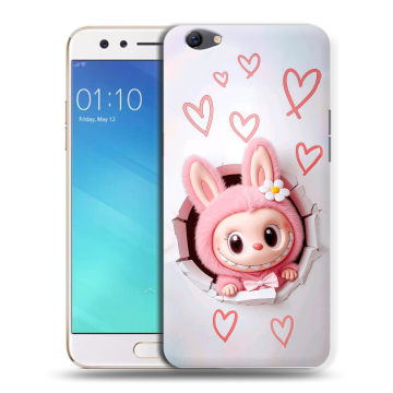 Силиконовый чехол на OPPO F3 с принтом Labubu Лабубу