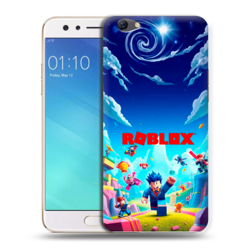 Силиконовый чехол на OPPO F3 с принтом Roblox Роблокс