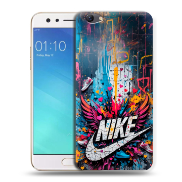 Силиконовый чехол на OPPO F3 с принтом Nike Найк