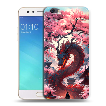 Силиконовый чехол на OPPO F3 с принтом Дракон Японский Силиконовый чехол на OPPO F3 с принтом Дракон Японский