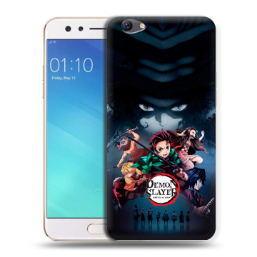 Силиконовый чехол на OPPO F3 с принтом Demon Slayer Клинок рассекающий демонов
