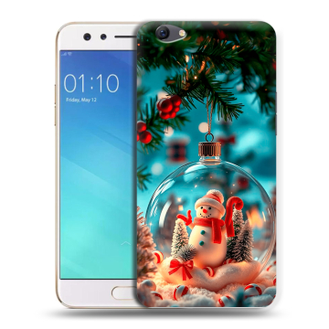 Силиконовый чехол на OPPO F3 с принтом Новый год