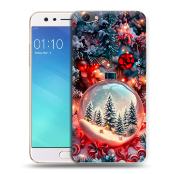 Силиконовый чехол на OPPO F3 с принтом Новый год