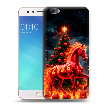 Силиконовый чехол на OPPO F3 с принтом Новый год