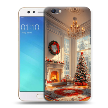 Силиконовый чехол на OPPO F3 с принтом Новый год Силиконовый чехол на OPPO F3 с принтом Новый год