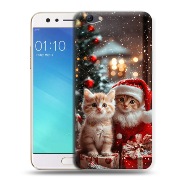 Силиконовый чехол на OPPO F3 с принтом Новый год Силиконовый чехол на OPPO F3 с принтом Новый год