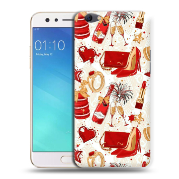 Силиконовый чехол на OPPO F3 с принтом Новый год Силиконовый чехол на OPPO F3 с принтом Новый год