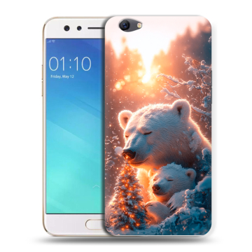 Силиконовый чехол на OPPO F3 с принтом Новый год Силиконовый чехол на OPPO F3 с принтом Новый год