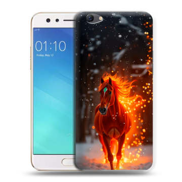 Силиконовый чехол на OPPO F3 с принтом Новый год Силиконовый чехол на OPPO F3 с принтом Новый год