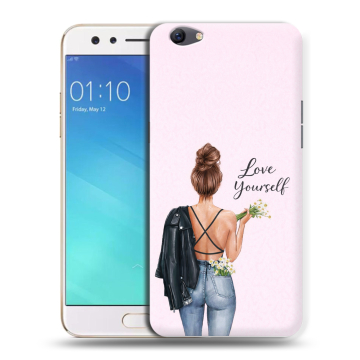 Силиконовый чехол на OPPO F3 с принтом женский