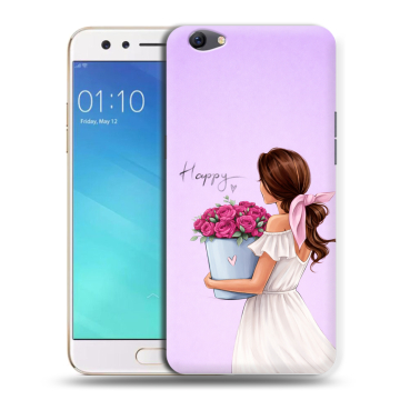 Силиконовый чехол на OPPO F3 с принтом женский