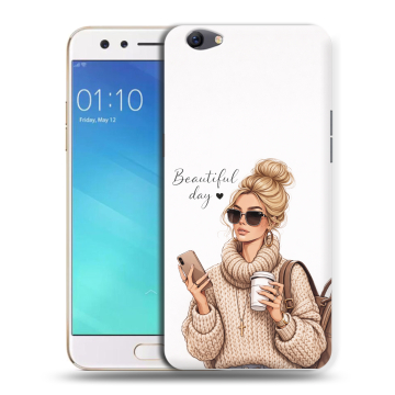 Силиконовый чехол на OPPO F3 с принтом женский Силиконовый чехол на OPPO F3 с принтом женский