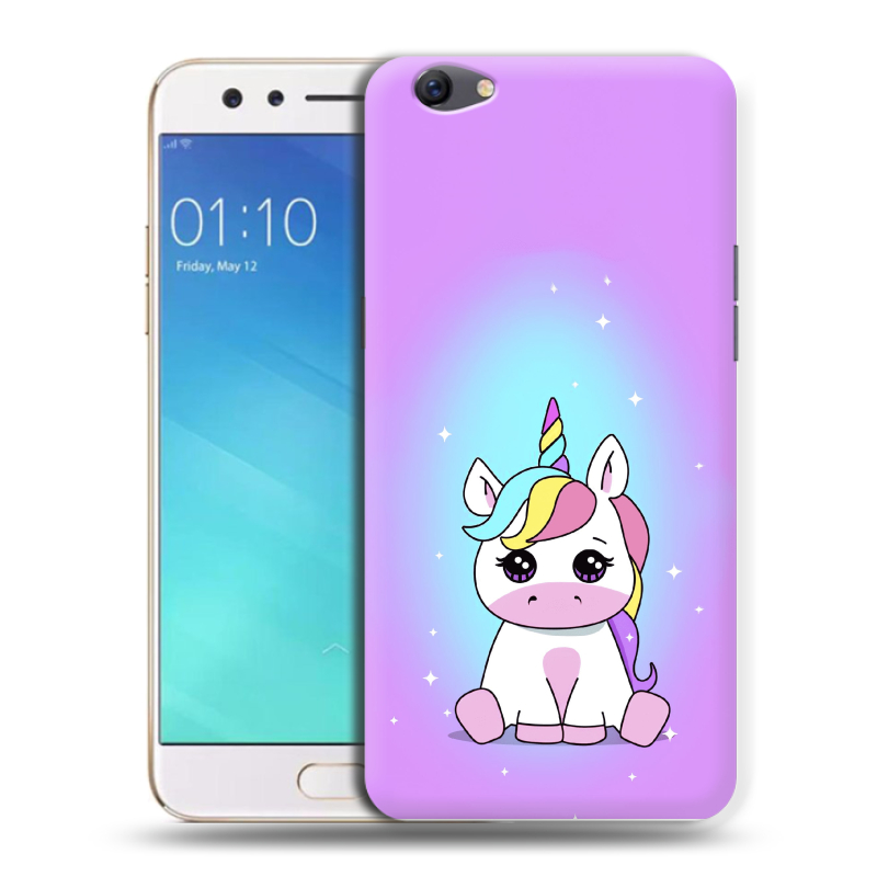 Пластиковый чехол на OPPO F3 с принтом Единорог Пластиковый чехол на OPPO F3 с принтом Единорог