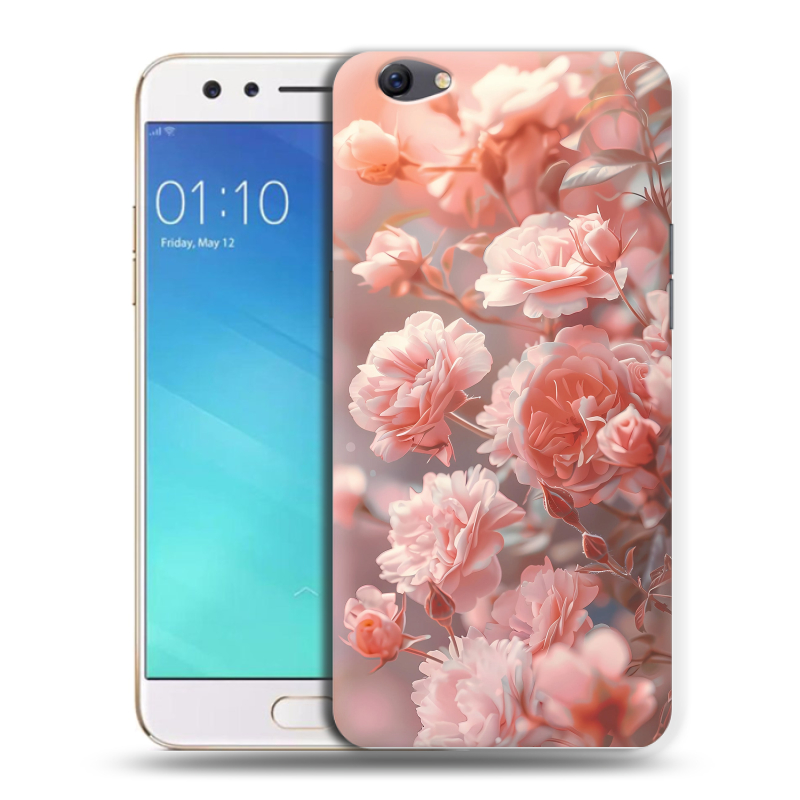 Пластиковый чехол на OPPO F3 с принтом Розовые розы Пластиковый чехол на OPPO F3 с принтом Розовые розы