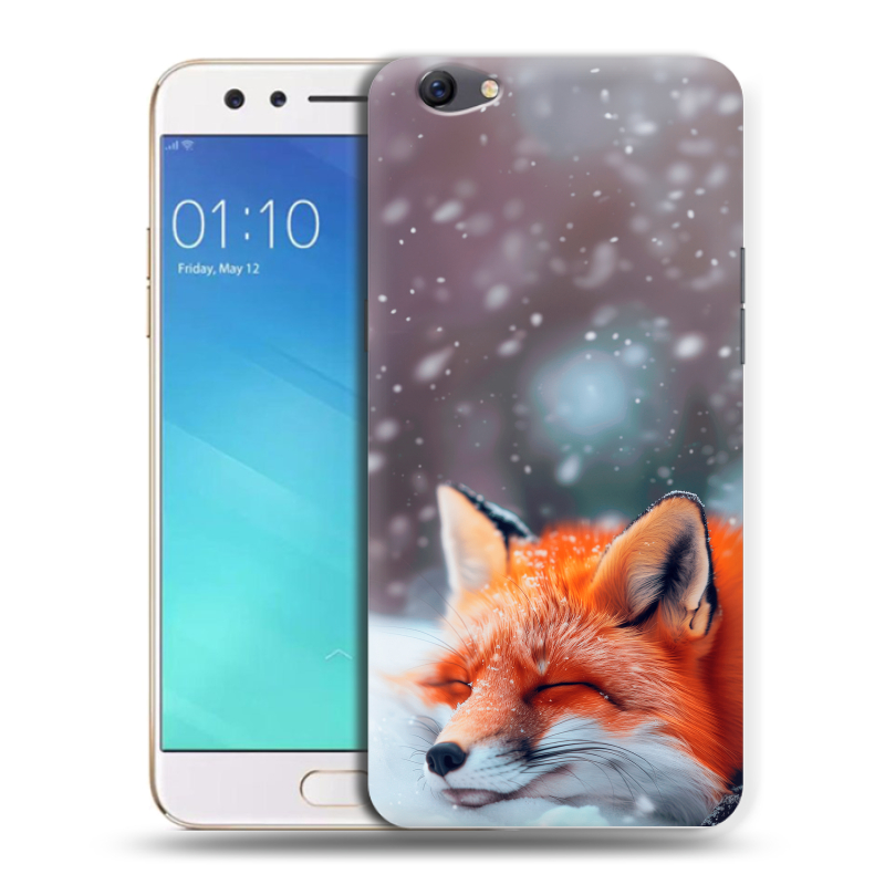 Пластиковый чехол на OPPO F3 с принтом лиса Пластиковый чехол на OPPO F3 с принтом лиса
