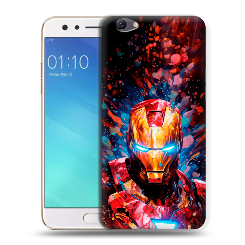 Силиконовый чехол на OPPO F3 с принтом Железный человек Ironman Силиконовый чехол на OPPO F3 с принтом Железный человек Ironman