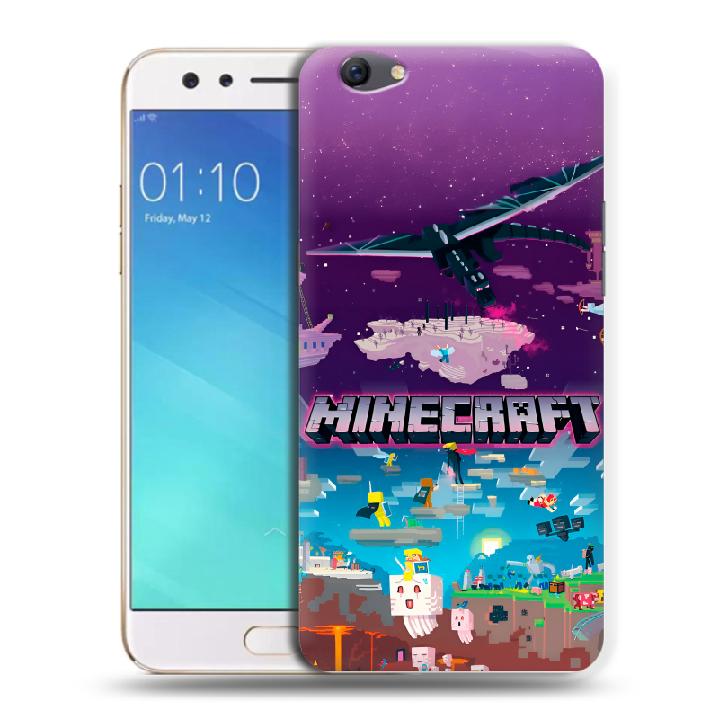 Силиконовый чехол на OPPO F3 с принтом Майнкрафт Minecraft Силиконовый чехол на OPPO F3 с принтом Майнкрафт Minecraft