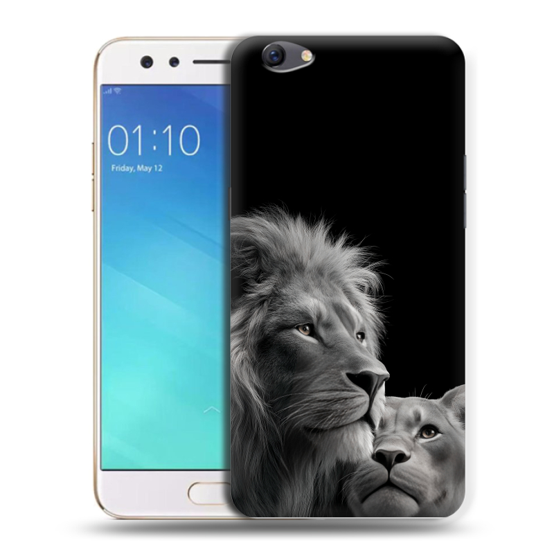 Силиконовый чехол на OPPO F3 с принтом Лев кошки Силиконовый чехол на OPPO F3 с принтом Лев кошки