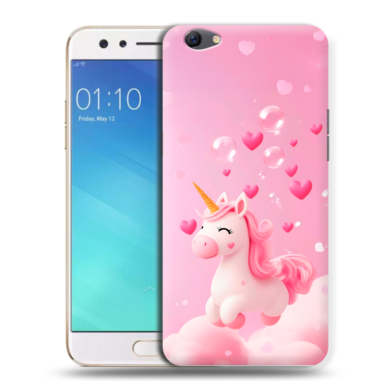 Пластиковый чехол на OPPO F3 с принтом Единорог Пластиковый чехол на OPPO F3 с принтом Единорог