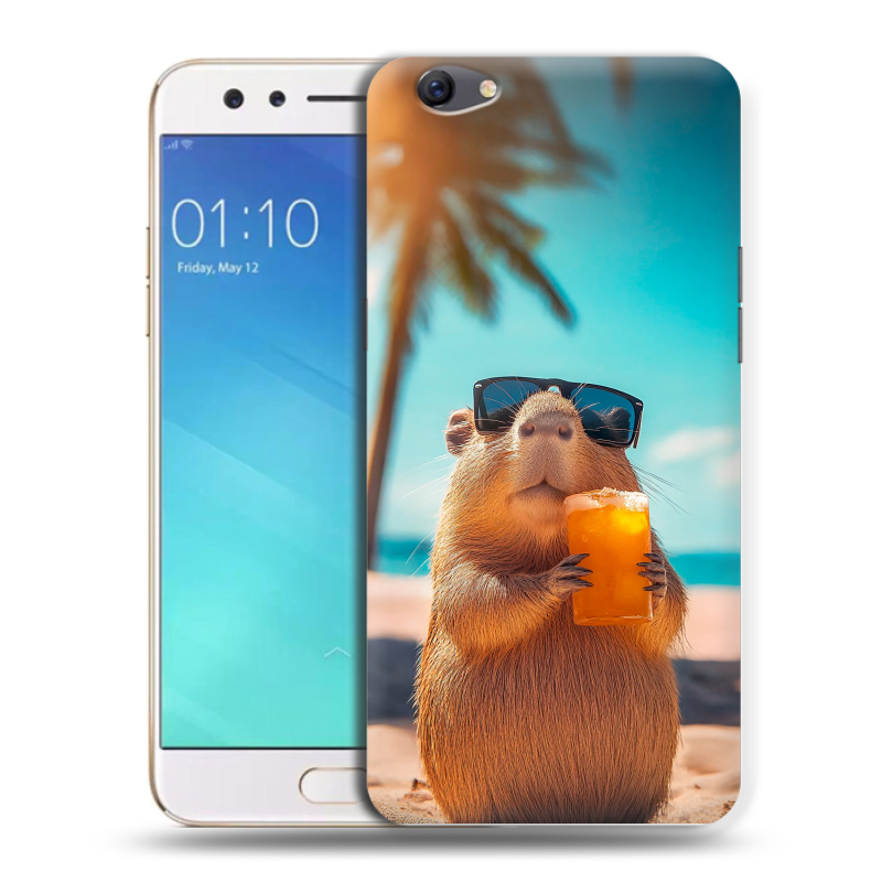 Силиконовый чехол на OPPO F3 с принтом Капибара Силиконовый чехол на OPPO F3 с принтом Капибара
