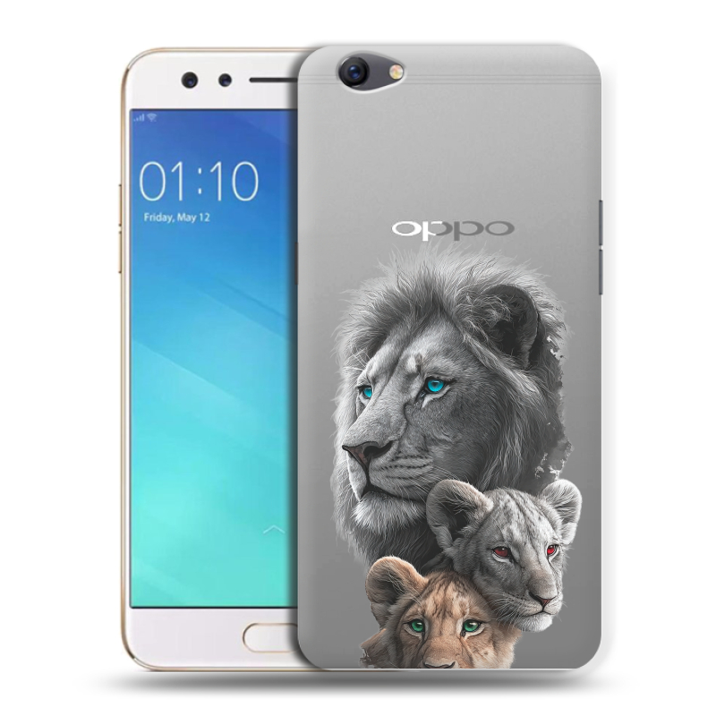 Силиконовый чехол на OPPO F3 с принтом Львы Силиконовый чехол на OPPO F3 с принтом Львы