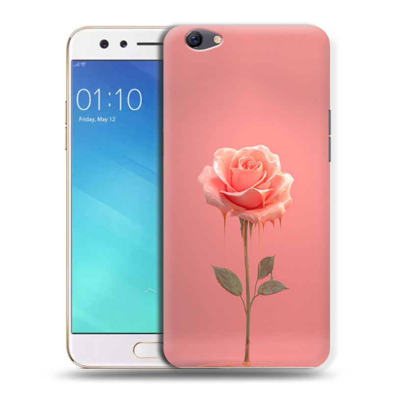 Силиконовый чехол на OPPO F3 с принтом Розовая роза Силиконовый чехол на OPPO F3 с принтом Розовая роза