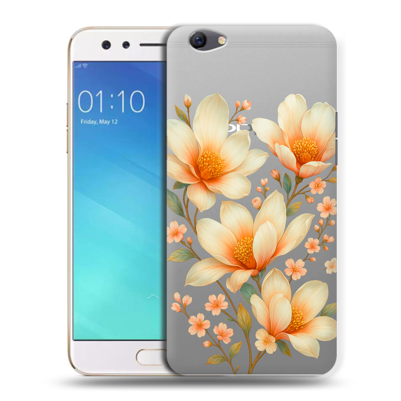 Силиконовый чехол на OPPO F3 с принтом Цветы Силиконовый чехол на OPPO F3 с принтом Цветы