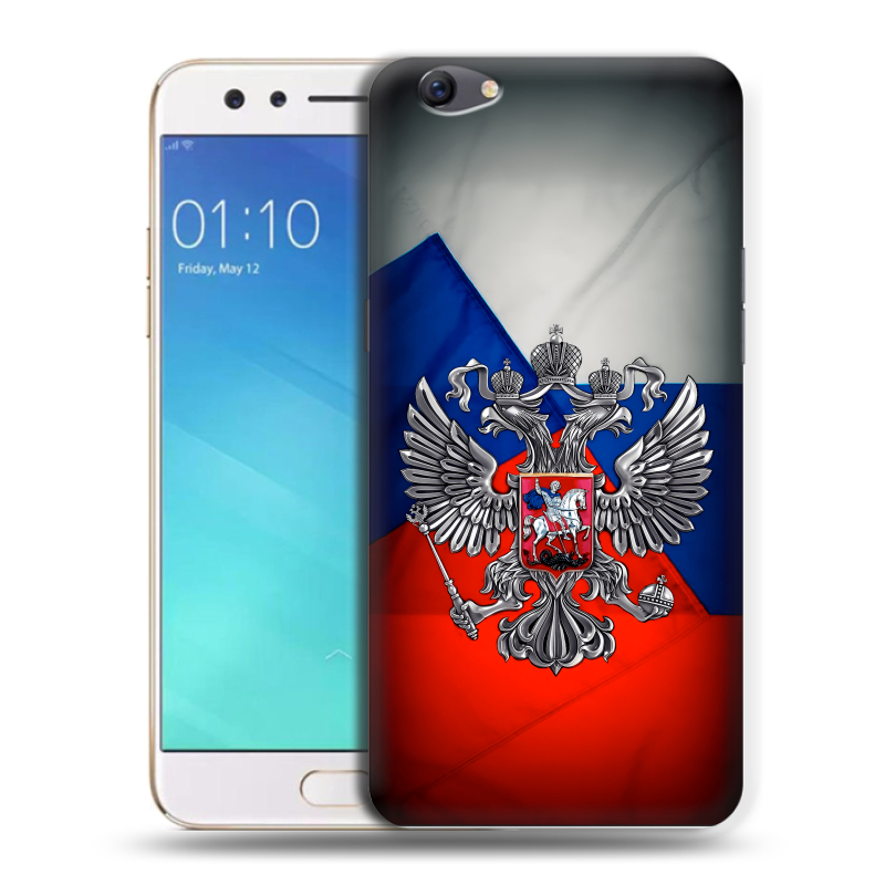 Пластиковый чехол на OPPO F3 с принтом Флаг России Пластиковый чехол на OPPO F3 с принтом Флаг России