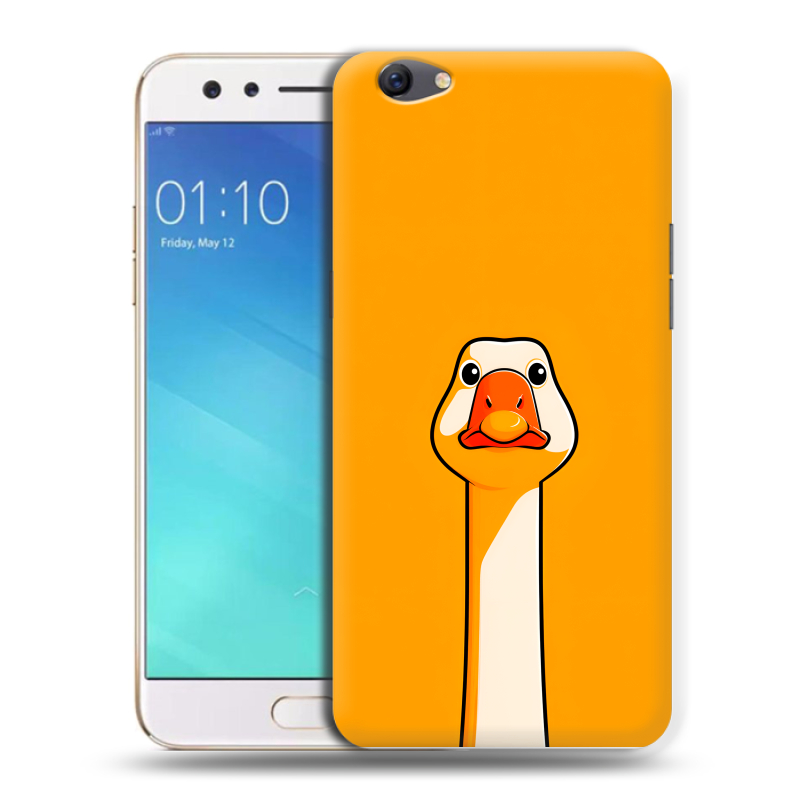 Пластиковый чехол на OPPO F3 с принтом Смешная утка Пластиковый чехол на OPPO F3 с принтом Смешная утка