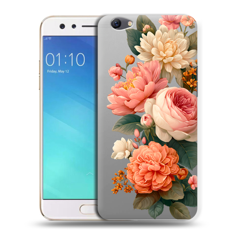 Силиконовый чехол на OPPO F3 с принтом цветы Силиконовый чехол на OPPO F3 с принтом цветы