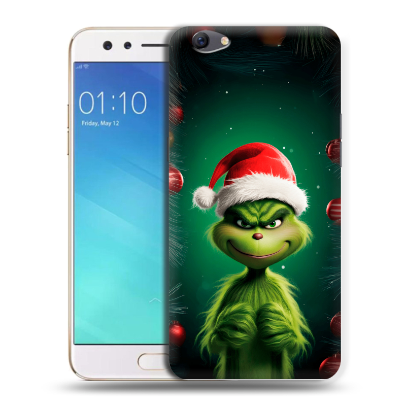 Силиконовый чехол на OPPO F3 с принтом Гринч Новый год Рождество Силиконовый чехол на OPPO F3 с принтом Гринч Новый год Рождество