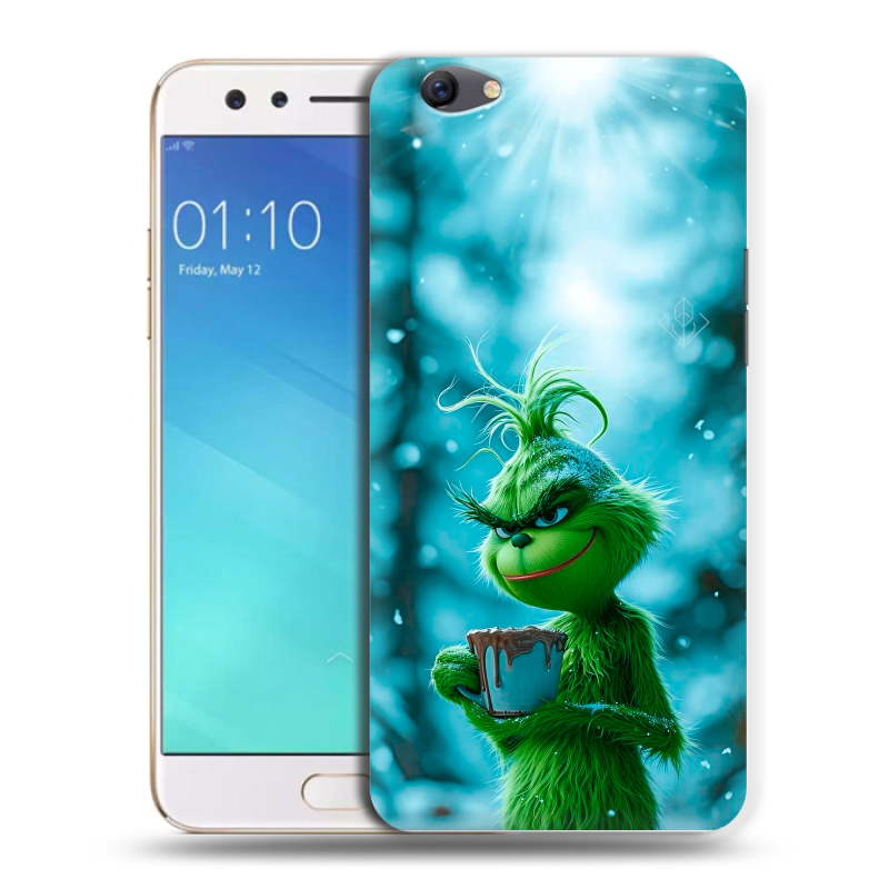 Пластиковый чехол на OPPO F3 с принтом Новый год гринч Пластиковый чехол на OPPO F3 с принтом Новый год гринч